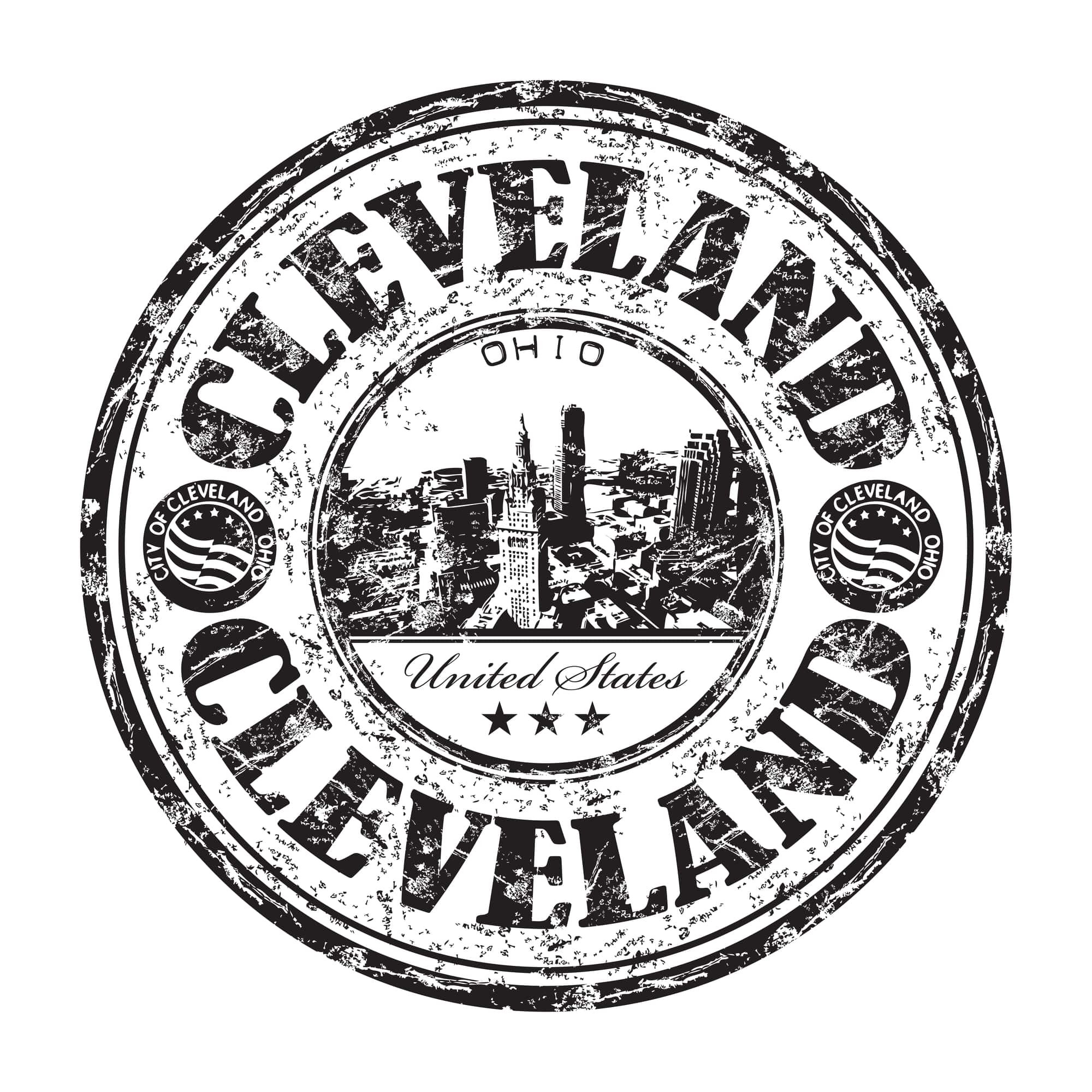 Cleveland OH Grunge Rubber Stamp